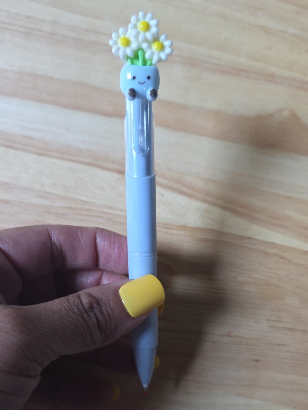 Plant-Themed Retractable Ballpoint Pen, Quick-Drying Floral Pens with Black Ink